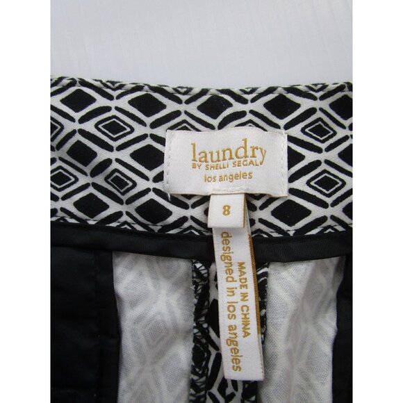Laundry Shelli Segal Pants 8 White Straight Crop Career Stretch NEW - Picture 8 of 10